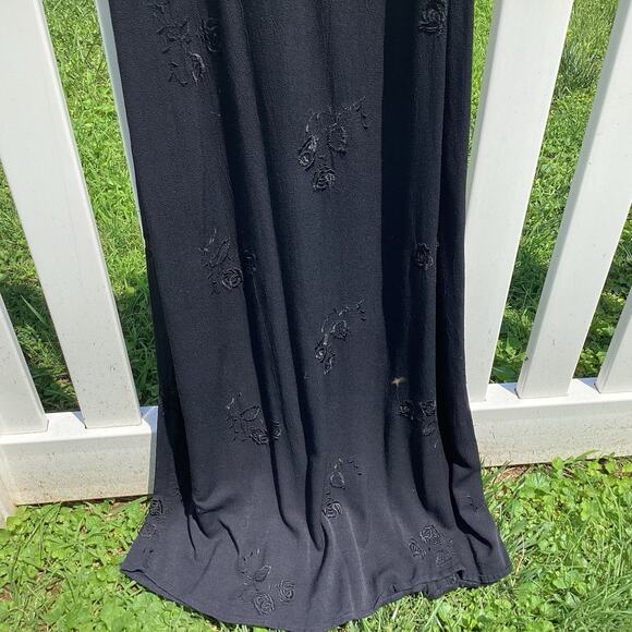 VTG Johnny Was Maxi Dress Small Black Embroidered Whimsigoth Boho Romance *Flaws - Picture 7 of 13